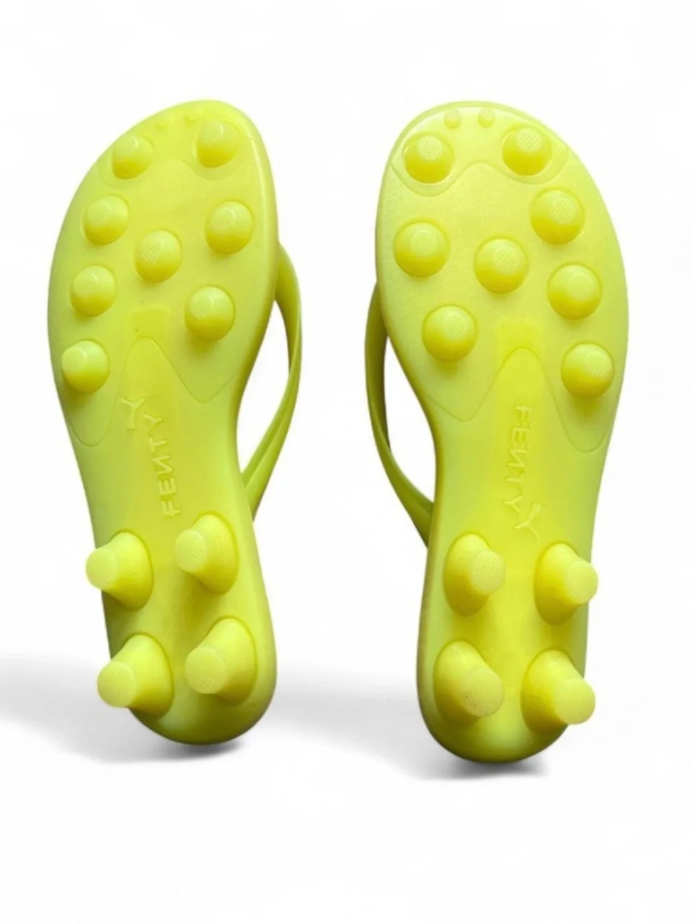 fenty x puma cat cleat jelly sandals lime green